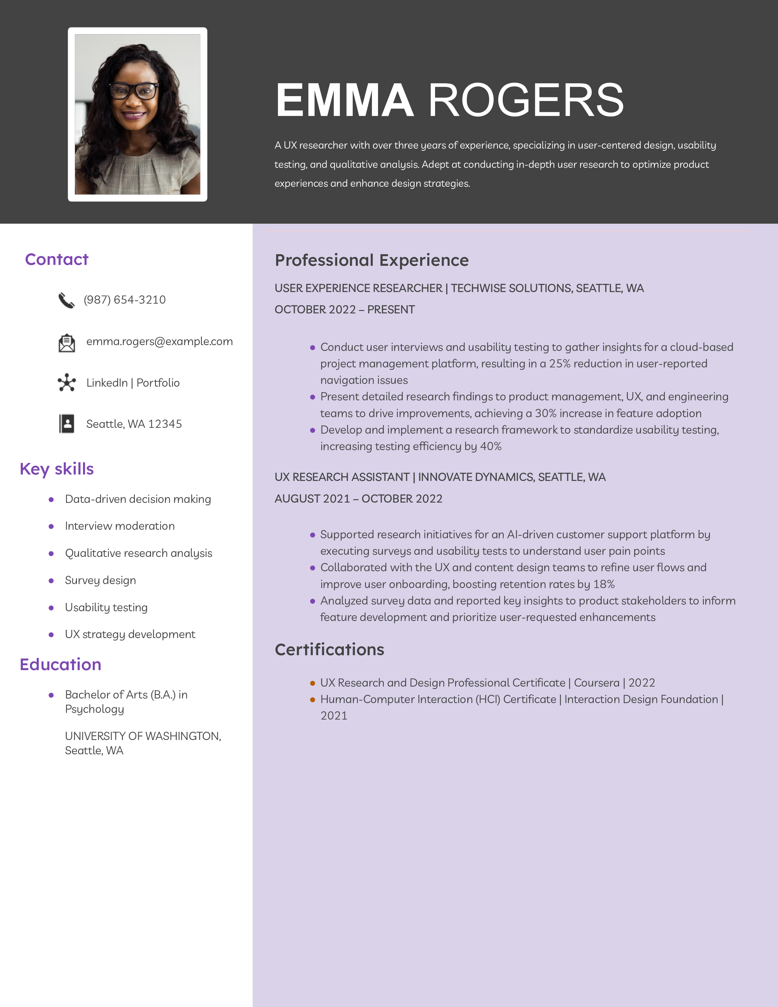 User Experience Researcher Resume Examples And Templates For