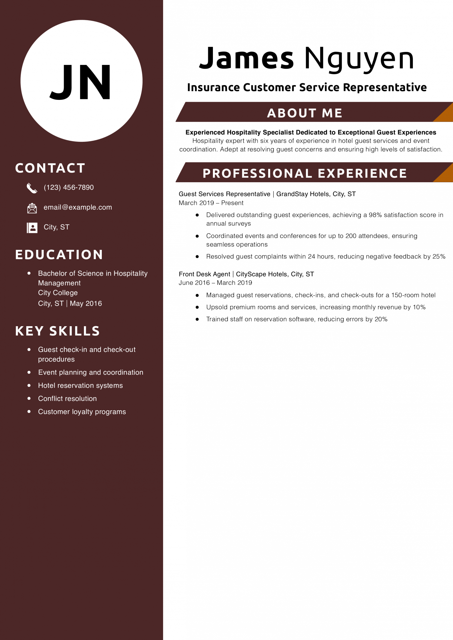 Hospitality Customer Service Representative