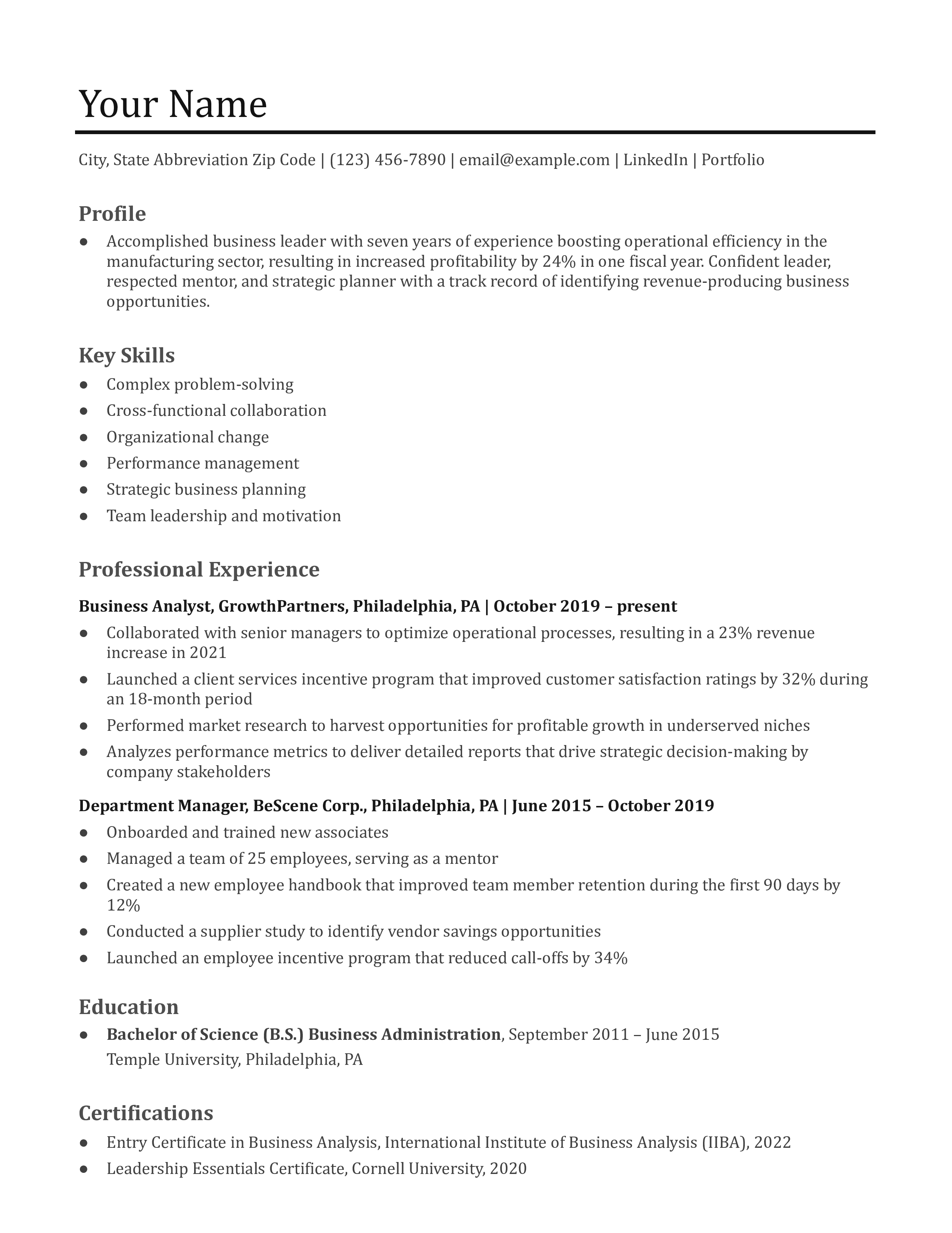 Resume Templates and Examples For Microsoft Word for [y]