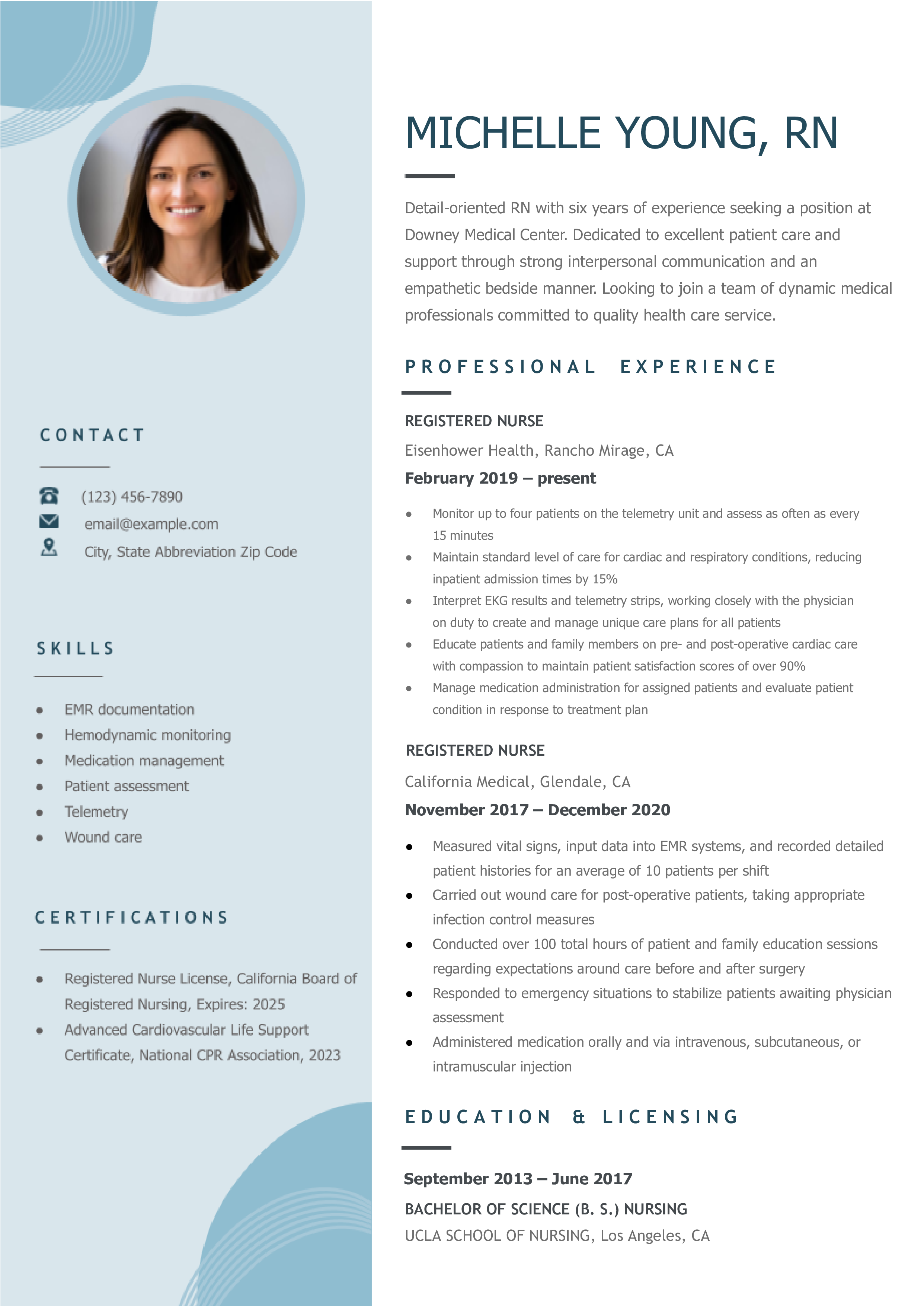 Registered Nurse Resume Templates and Examples for [y]