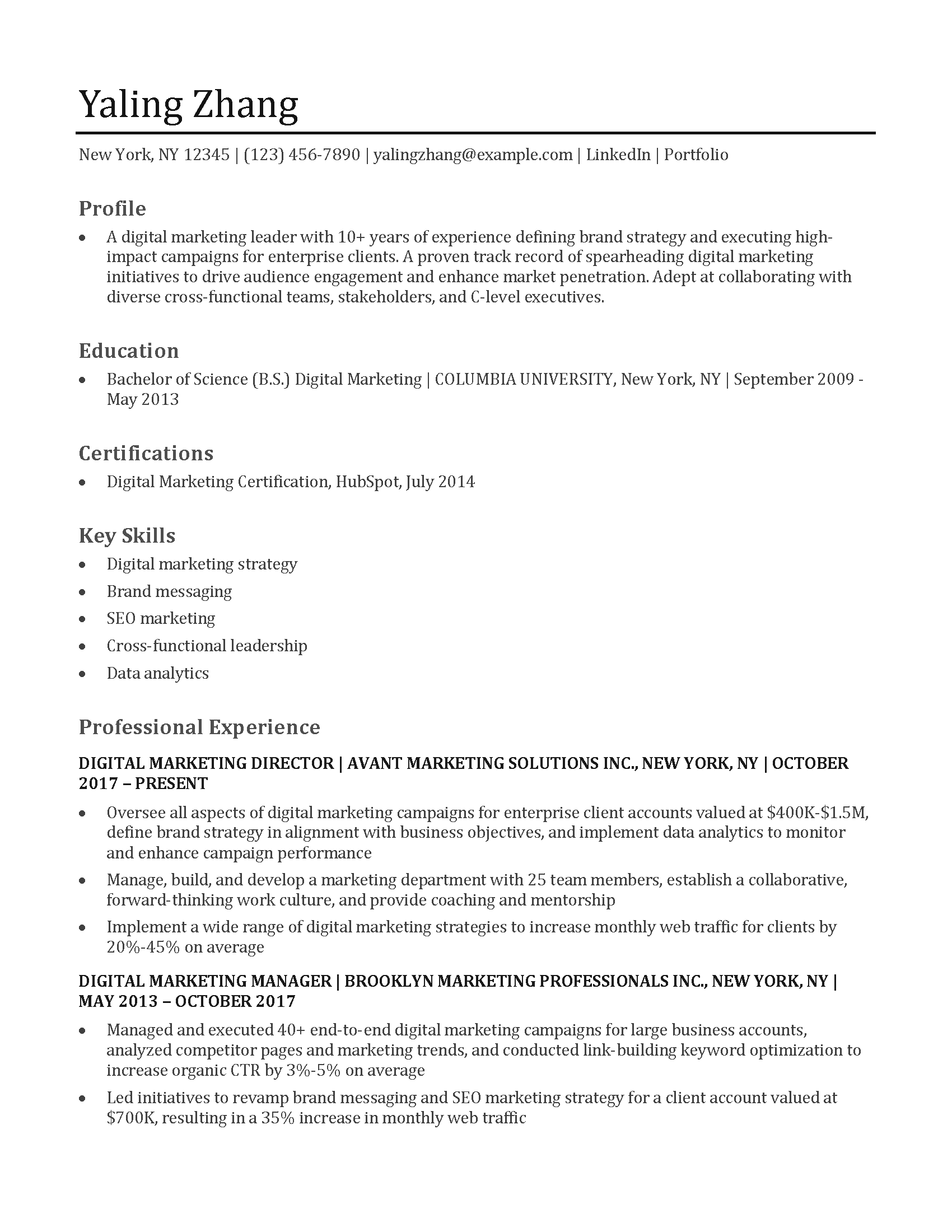 Professional Resume Templates and Examples for 2024