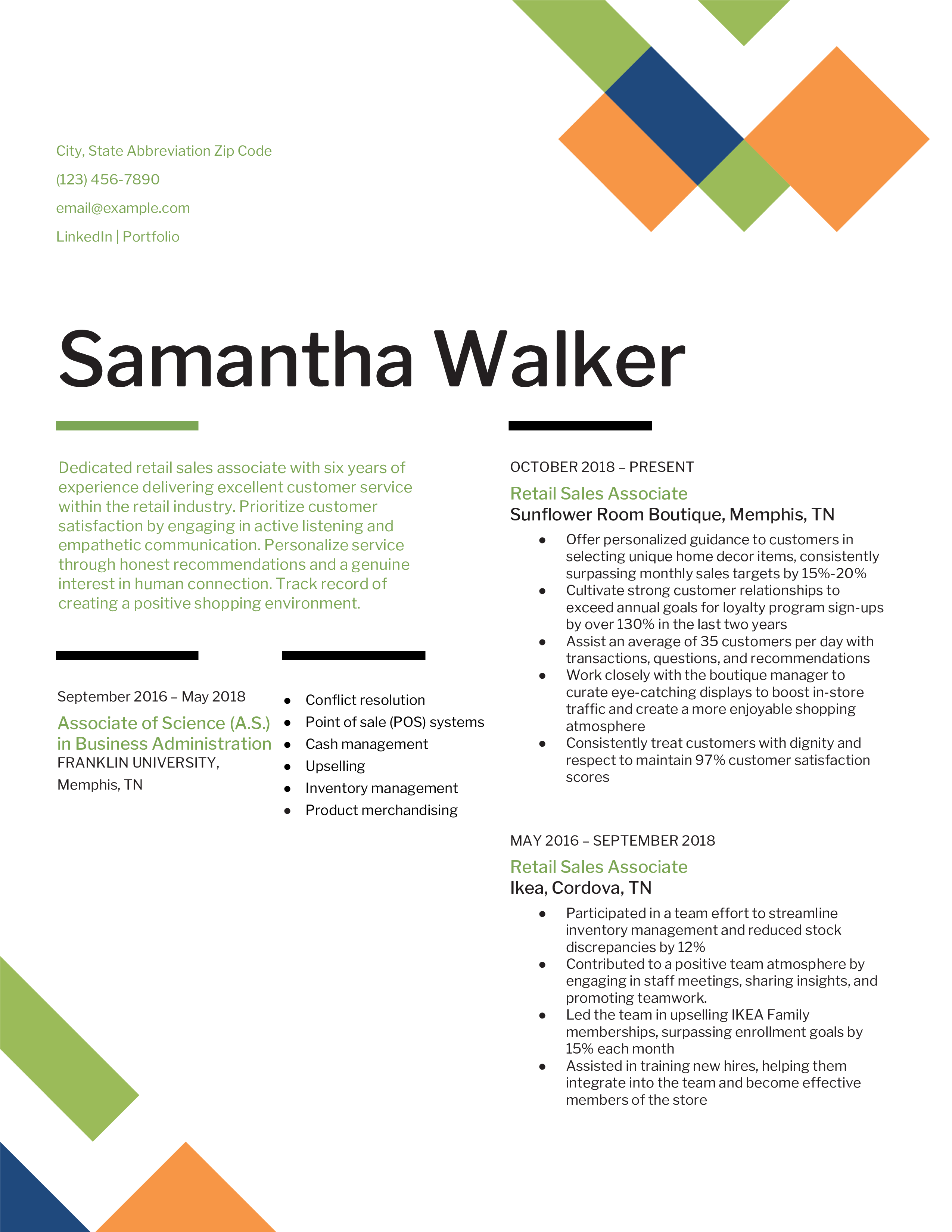 Sales Associate Resume Examples and Templates for [y]