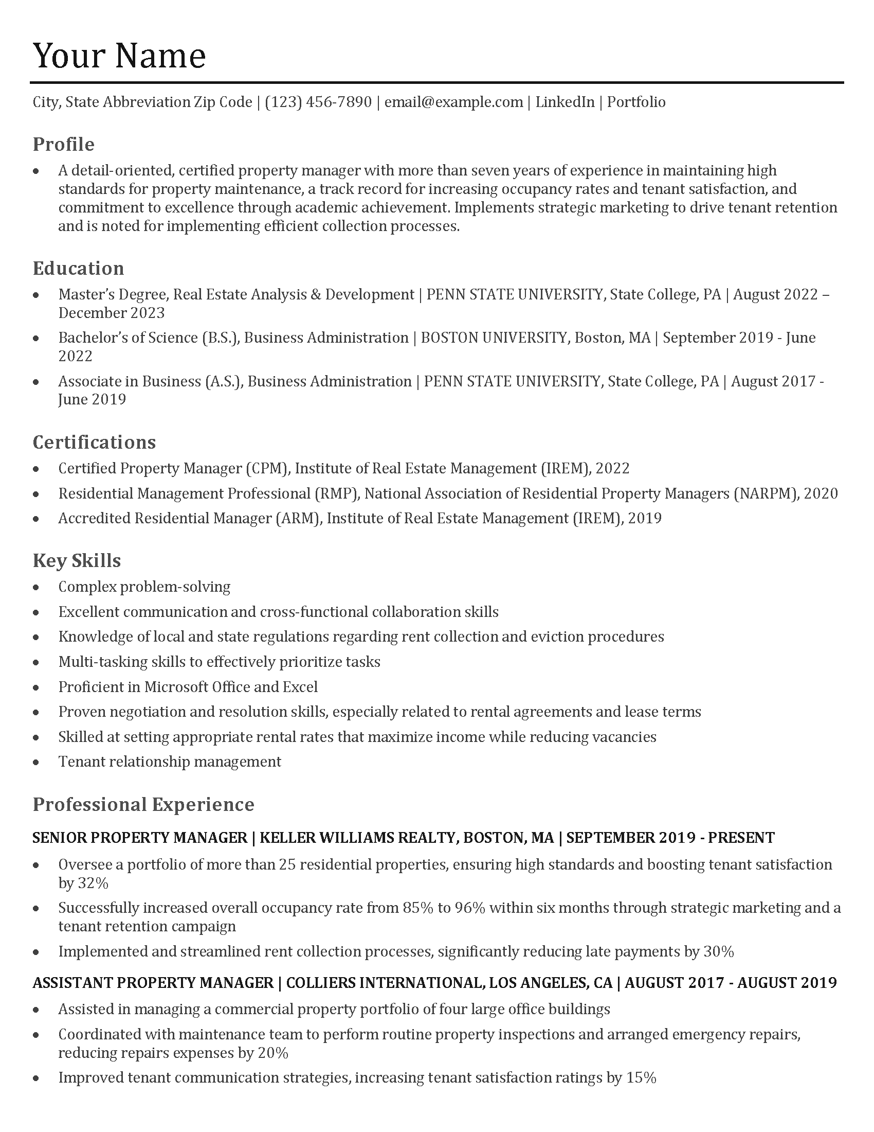 Executive Resume Templates and Examples for 2024 - ResumeTemplates.com