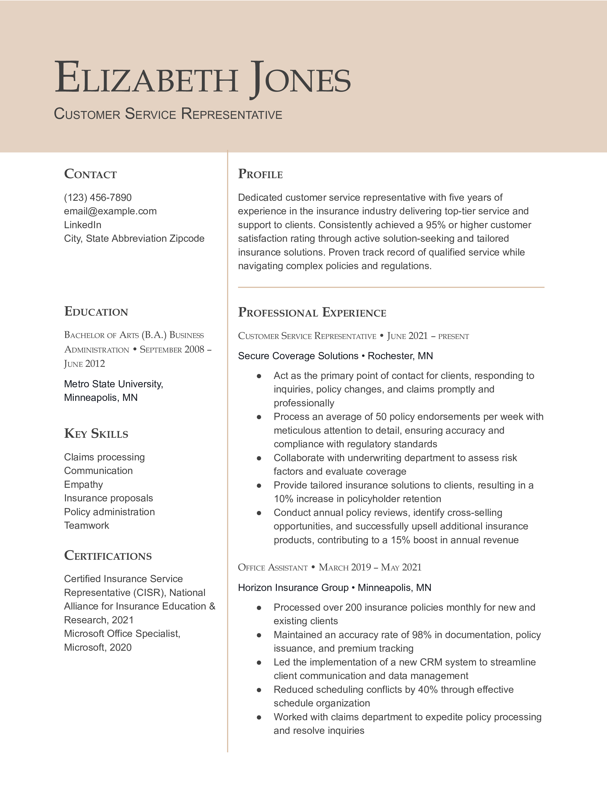 Customer Service Representative Resume Examples and Templates for [y]