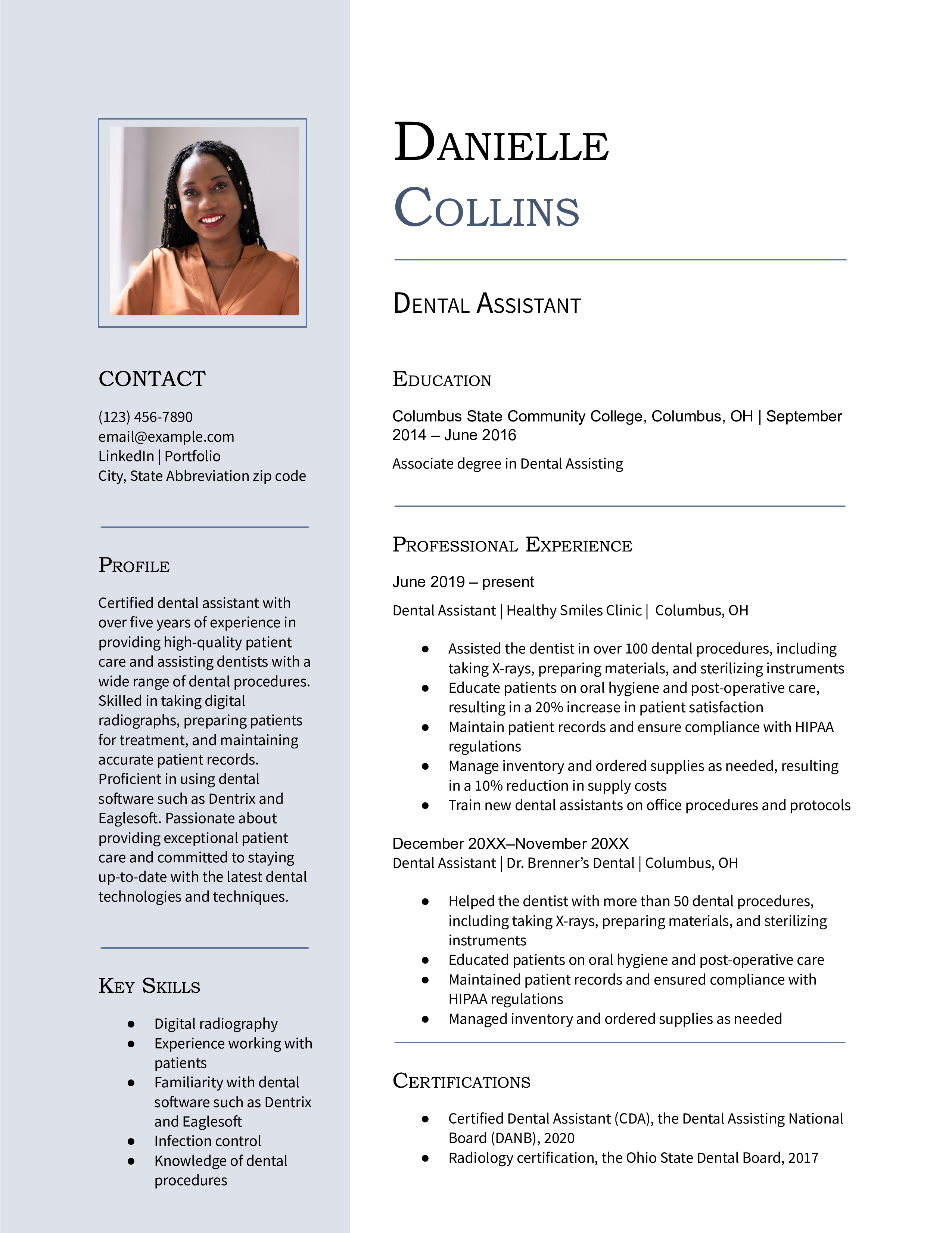 Dental Assistant Resume Examples and Templates for [y]