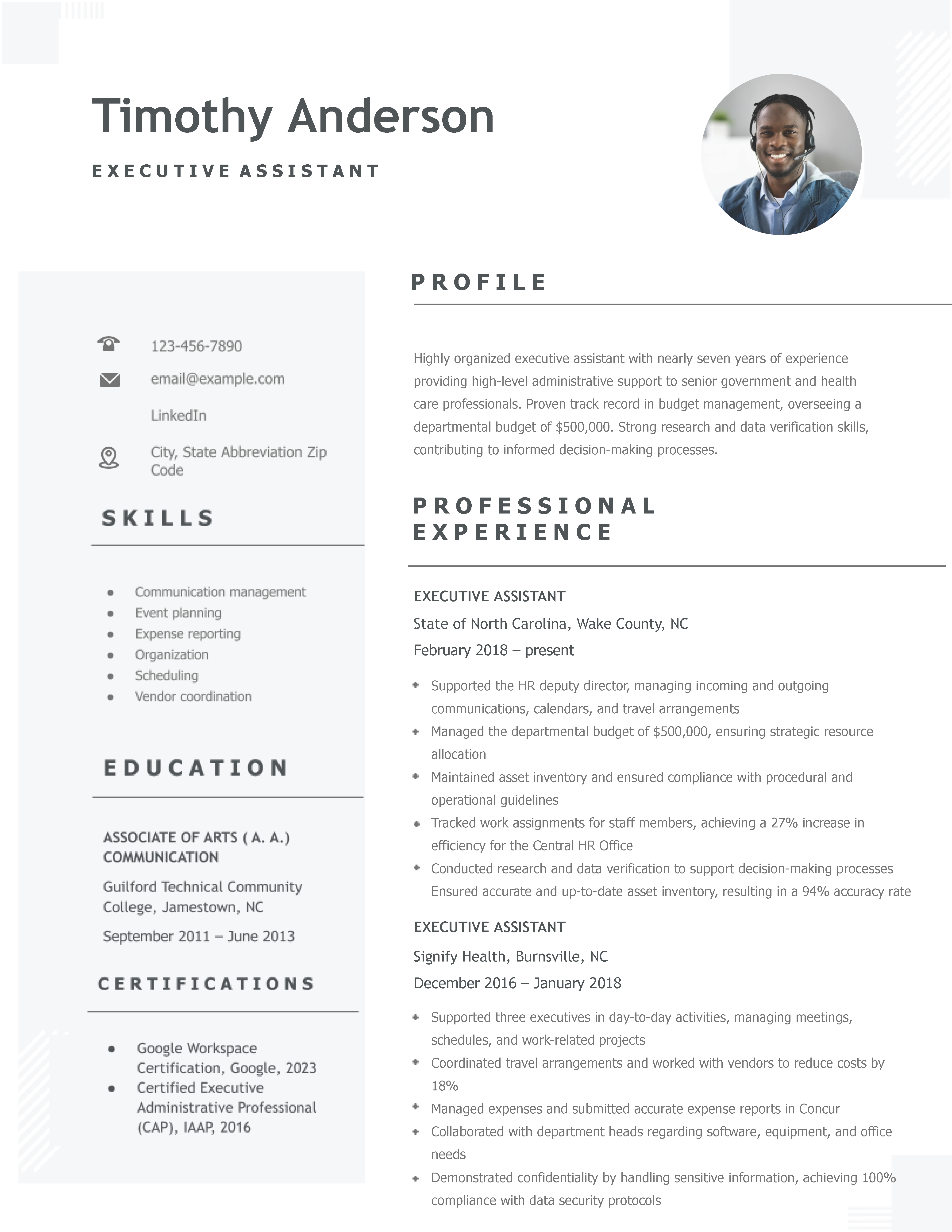 Executive Assistant Resume Templates and Examples for 2024 ...