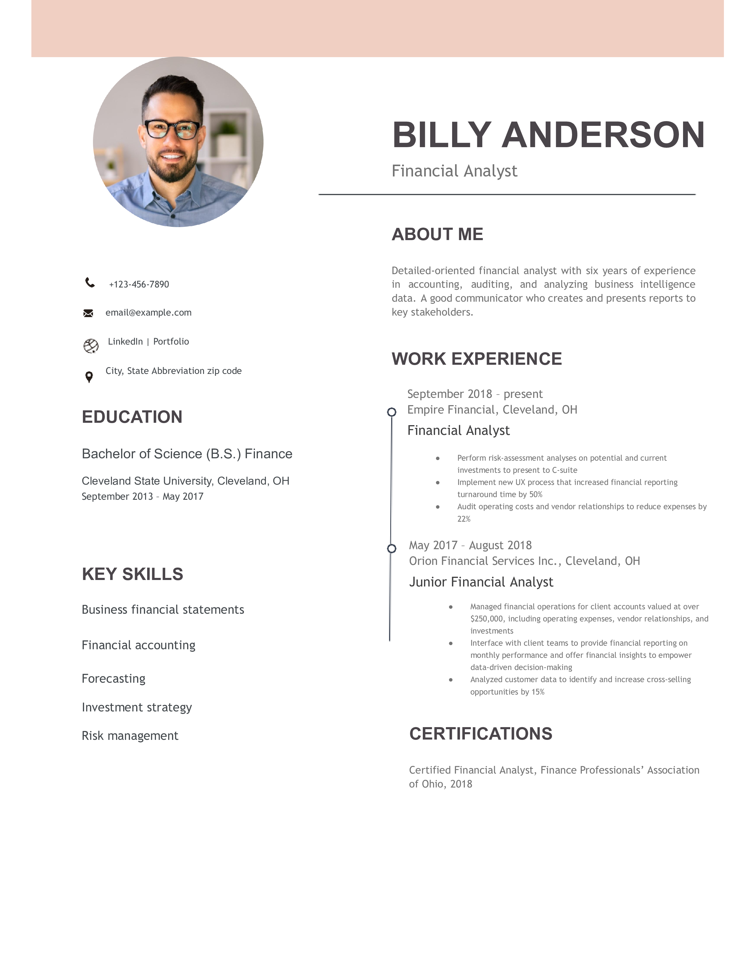 Financial Analyst Resume Examples and Templates for [y]