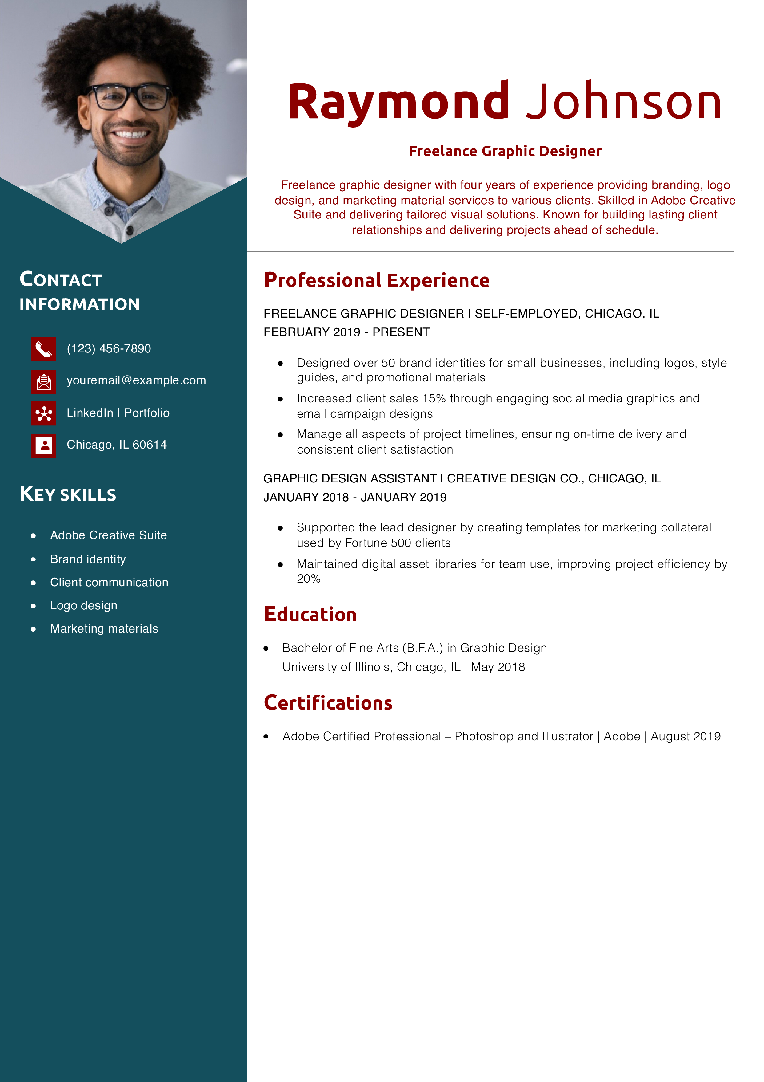 Freelance Graphic Designer Resume Example