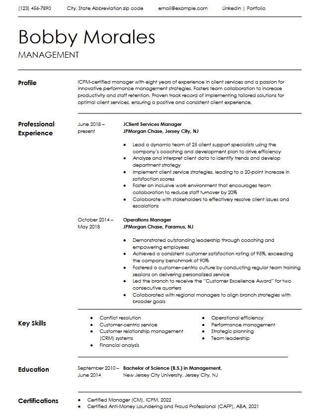 Finance Resume Templates And Examples For 2024 - Resumetemplates.com