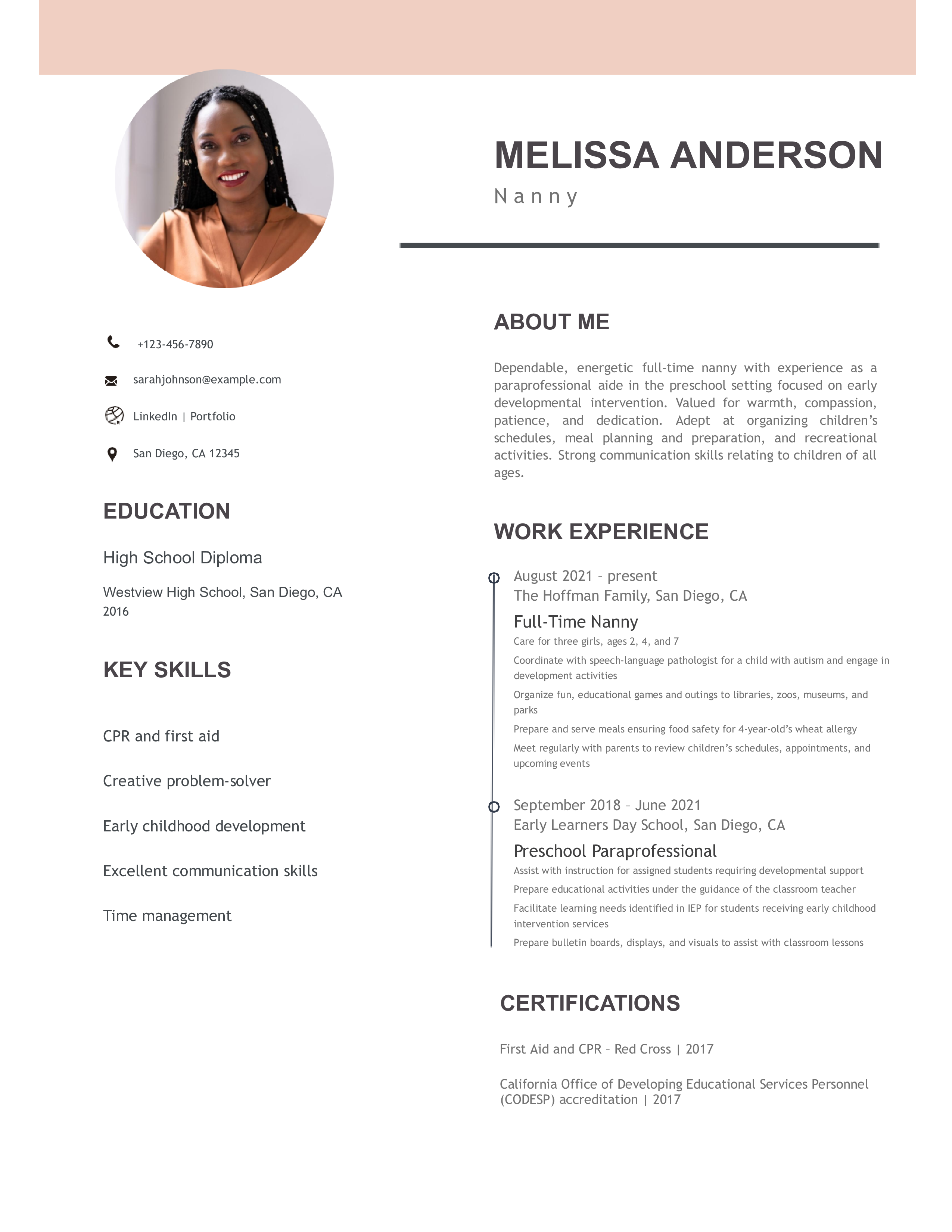 Nanny Resume Examples and Templates for [y]