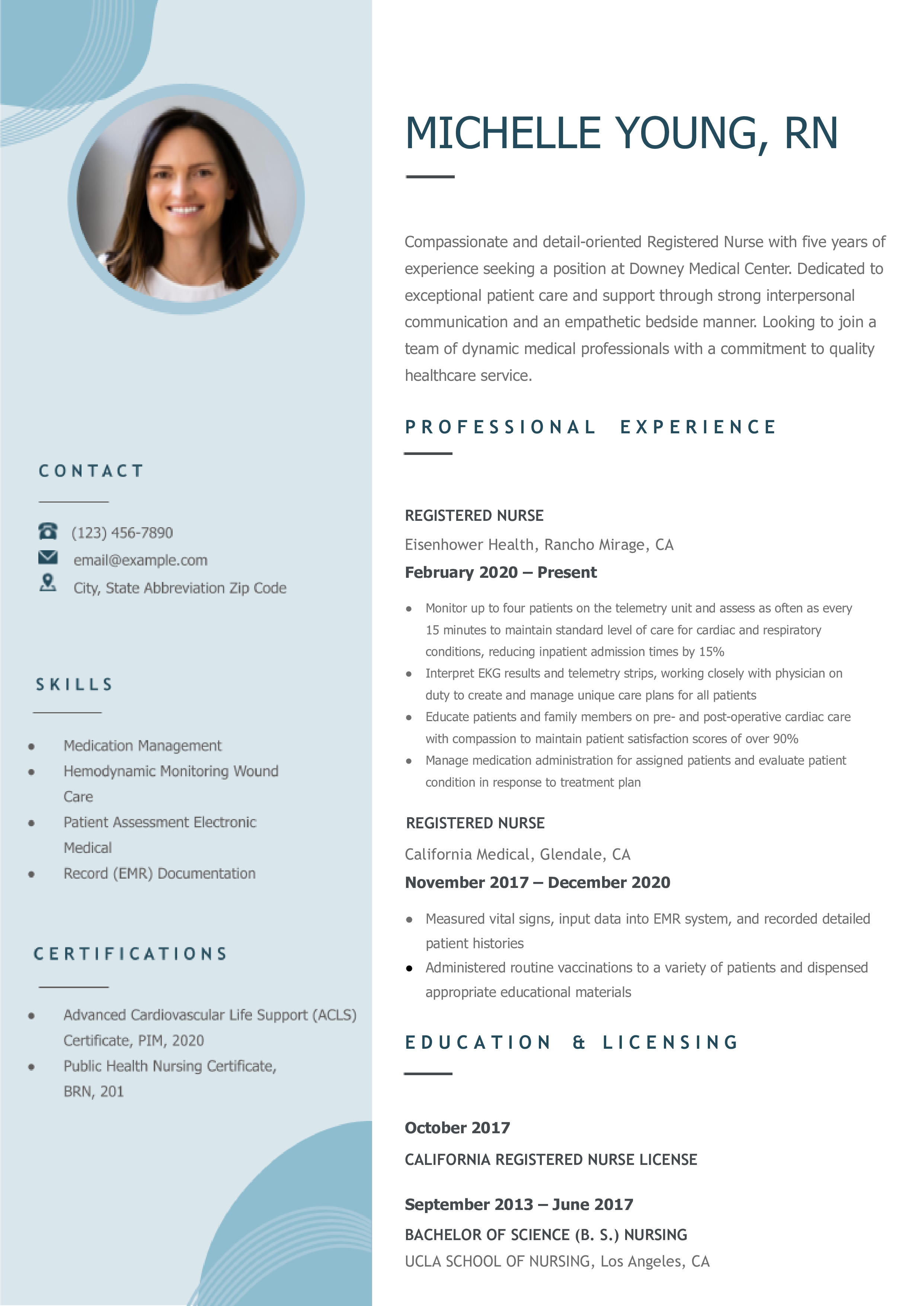 Registered Nurse Resume Examples and Templates for 2024