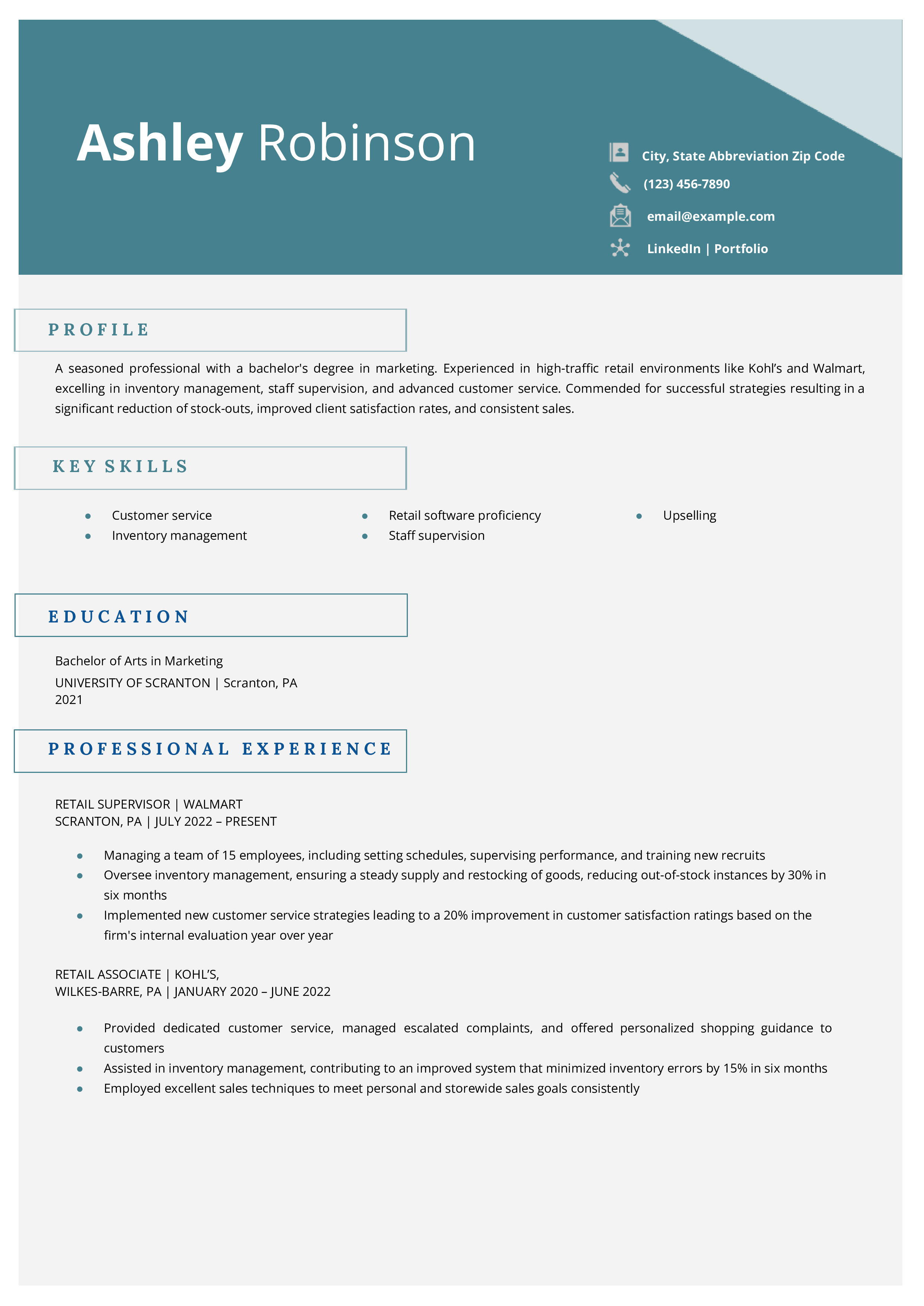 Retail Resume Examples and Templates for [y]