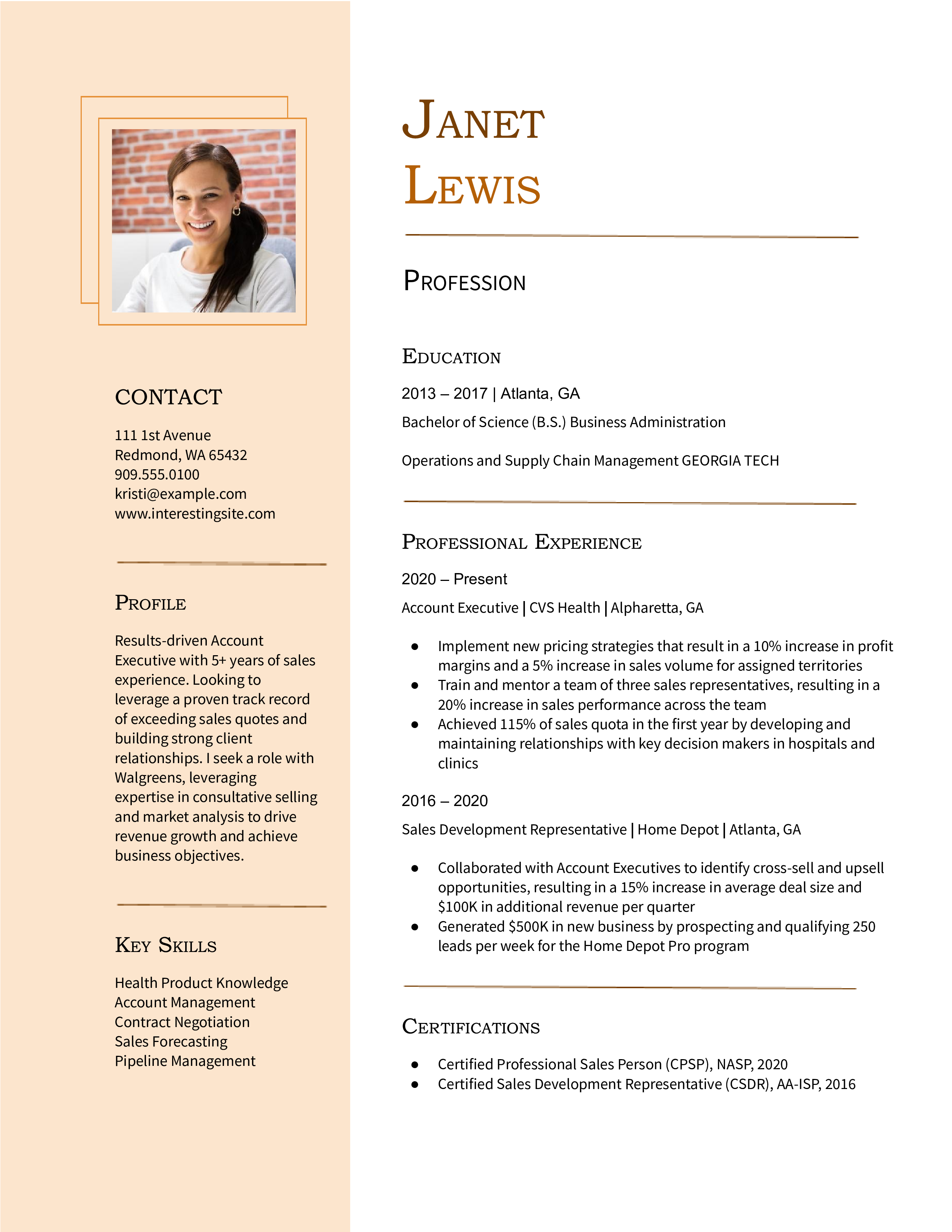 One Page Resume Examples and Templates for [y]