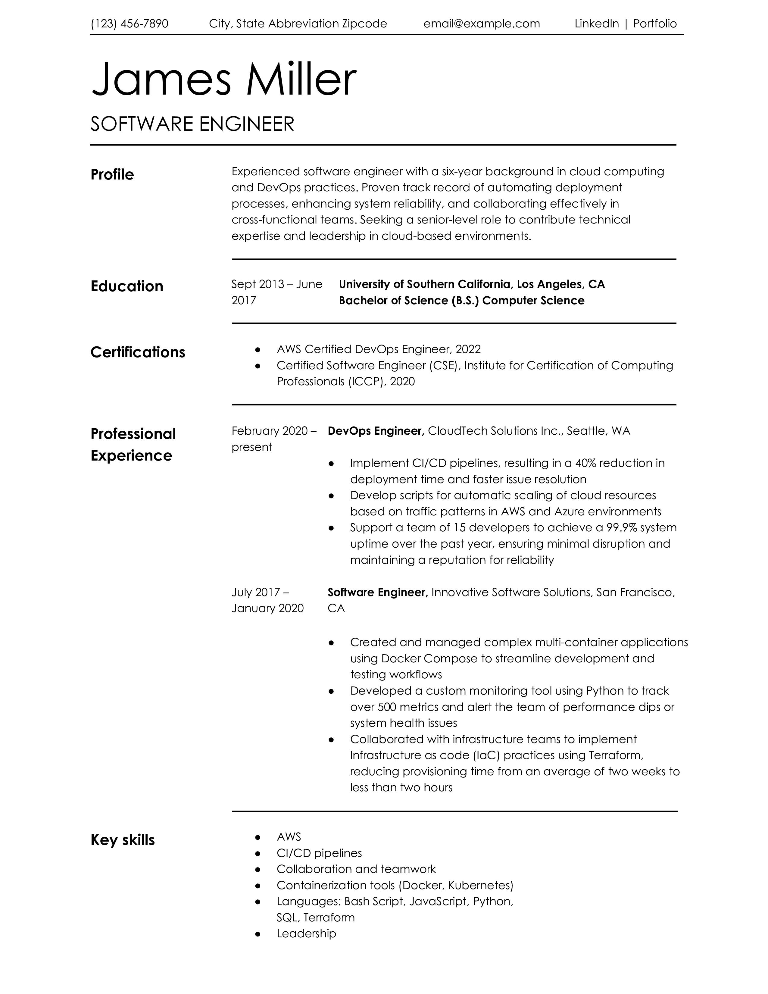 Software Engineer Resume Examples and Templates for [y]