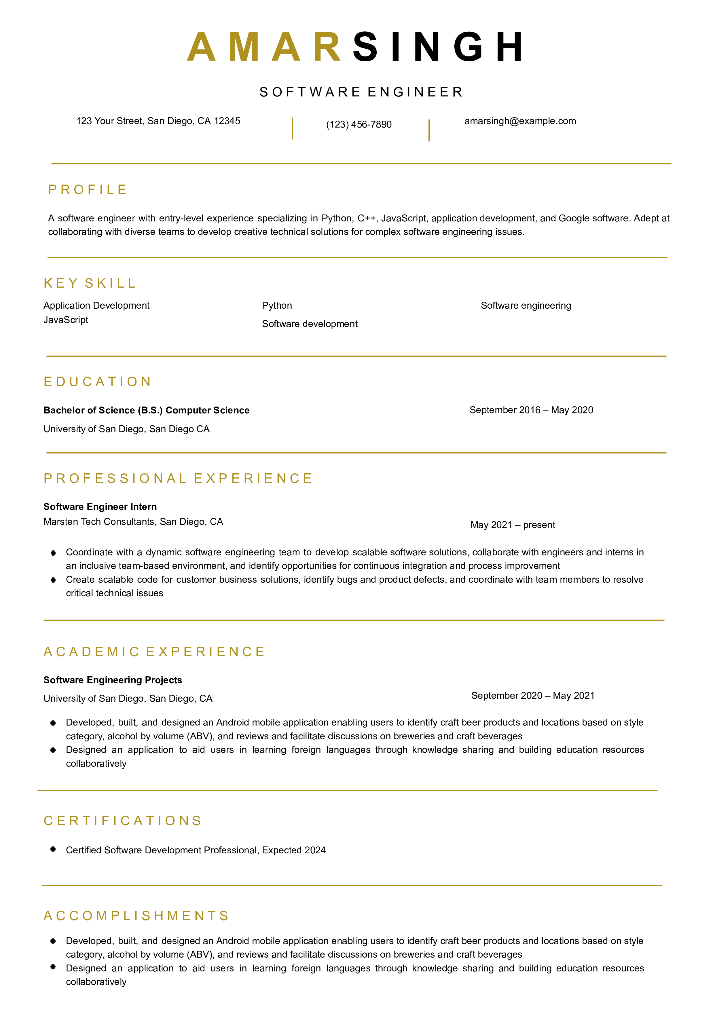 Tech Resume Templates and Examples for [y]