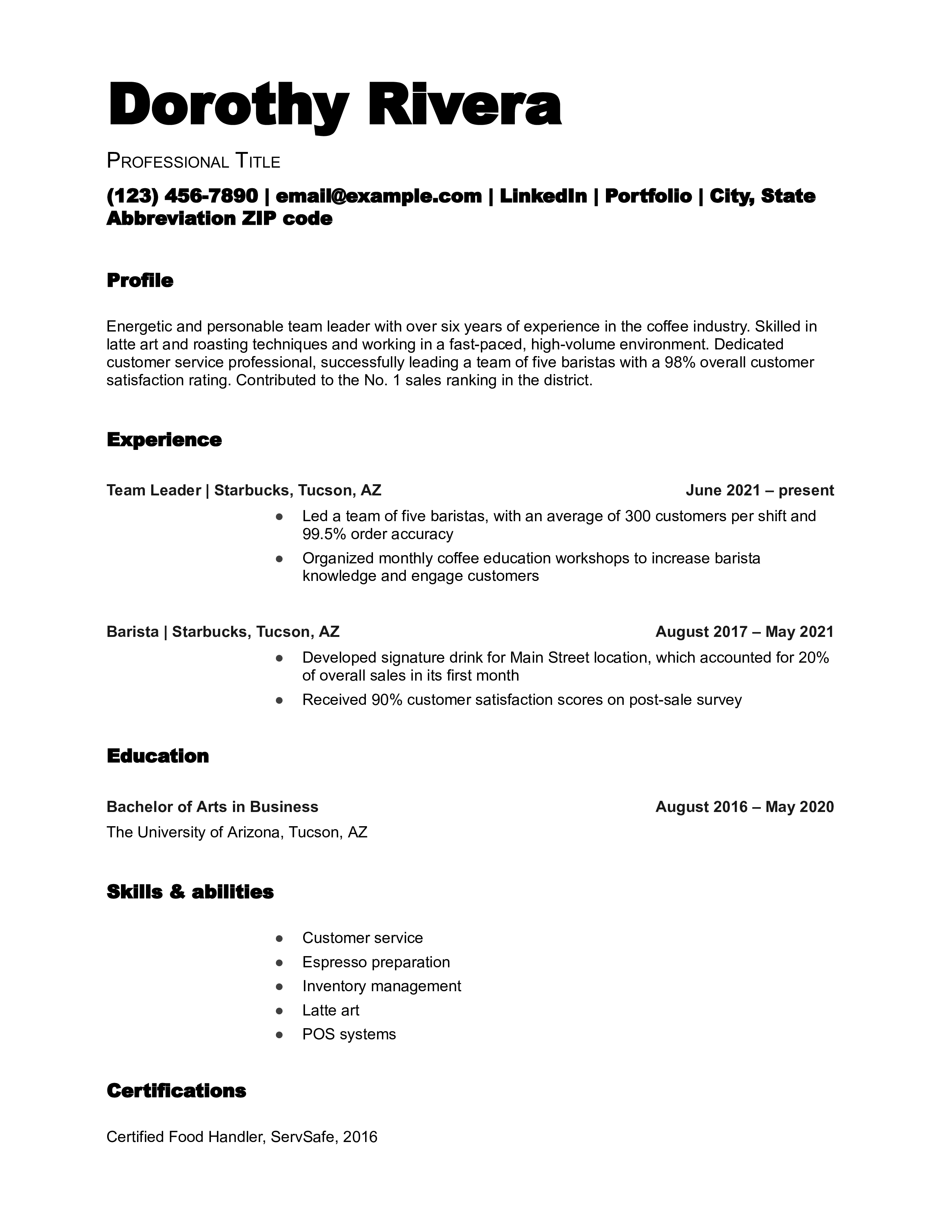 General (Universal) Resume Templates and Examples for [y]