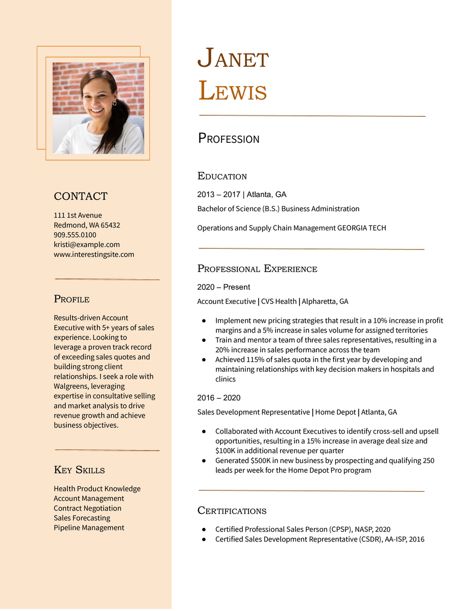 One Page Resume Image