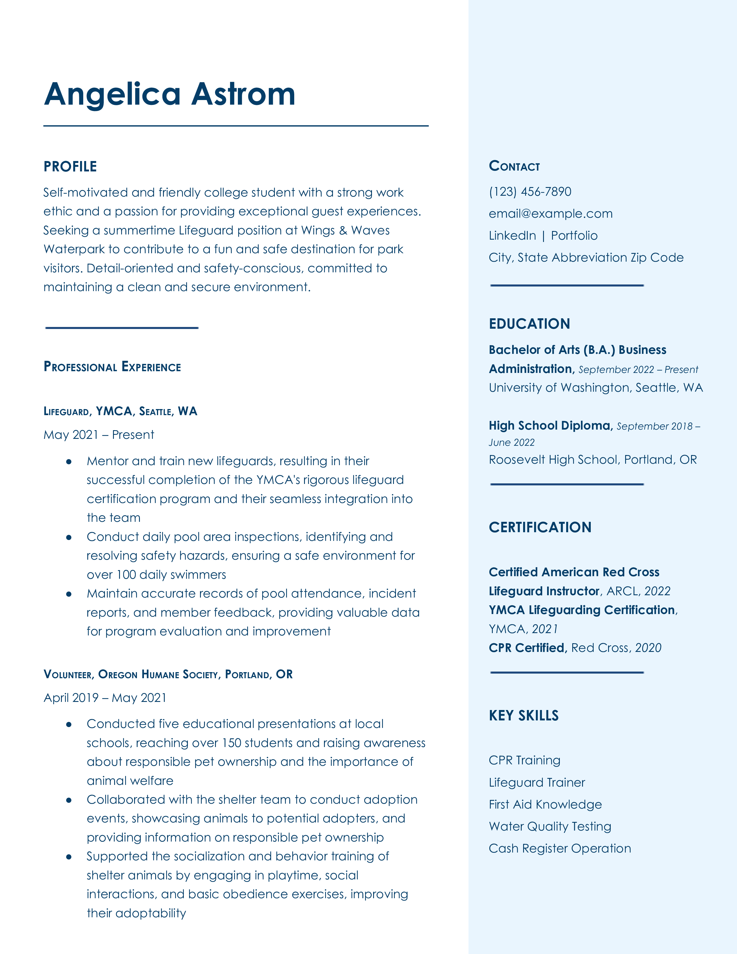 Student Resume Examples and Templates for [y]