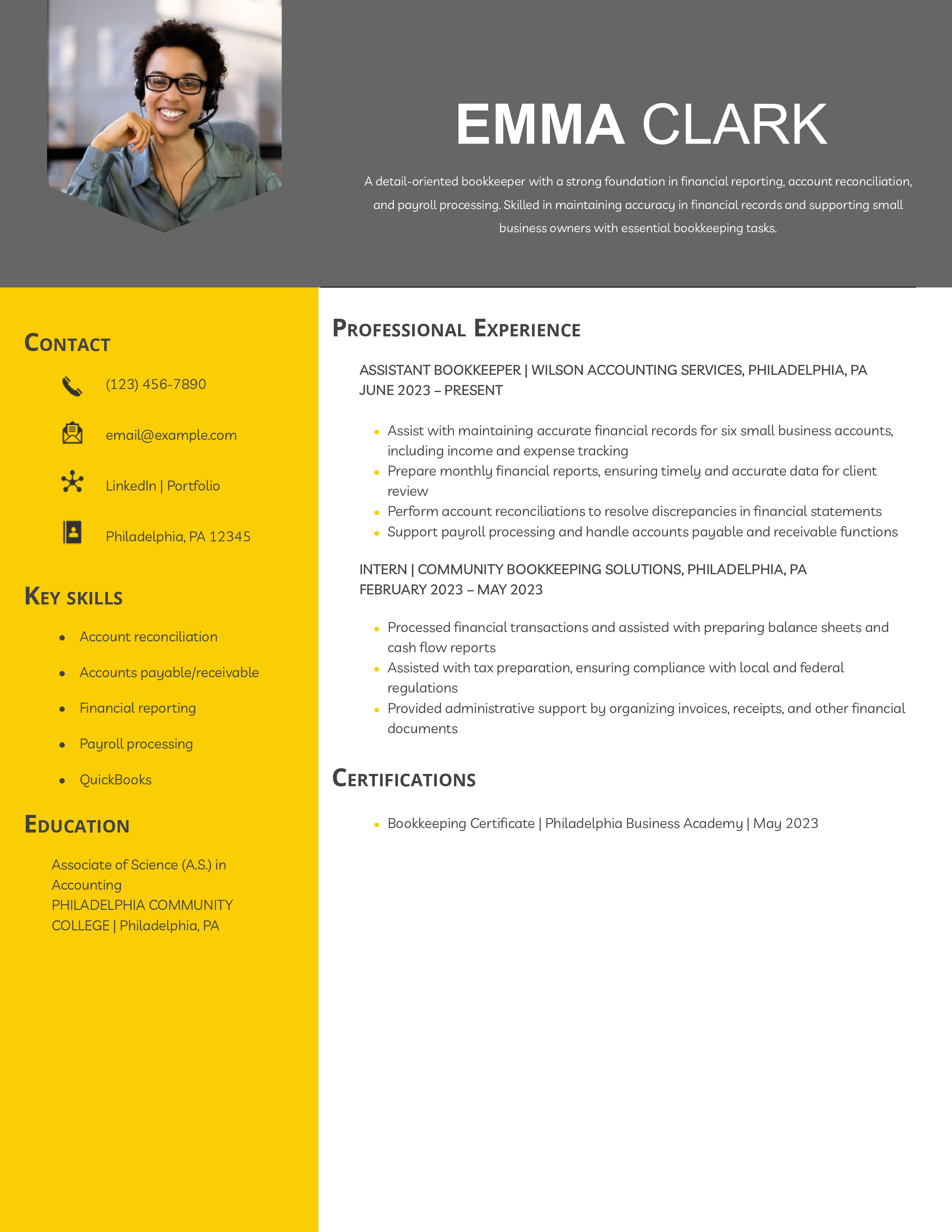 Bookkeeper Resume Examples and Templates for 2024