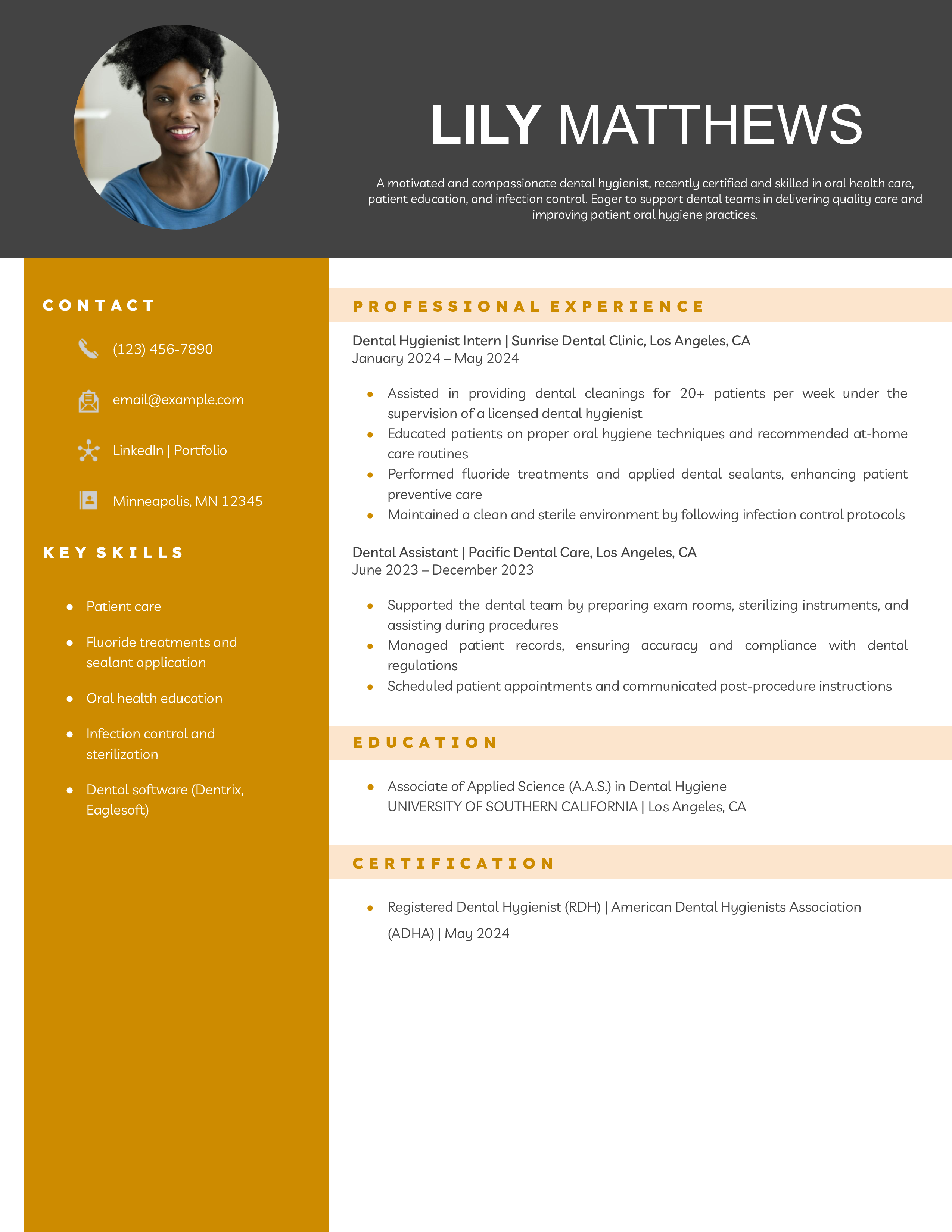 Dental Hygienist Resume Examples and Templates for 2024