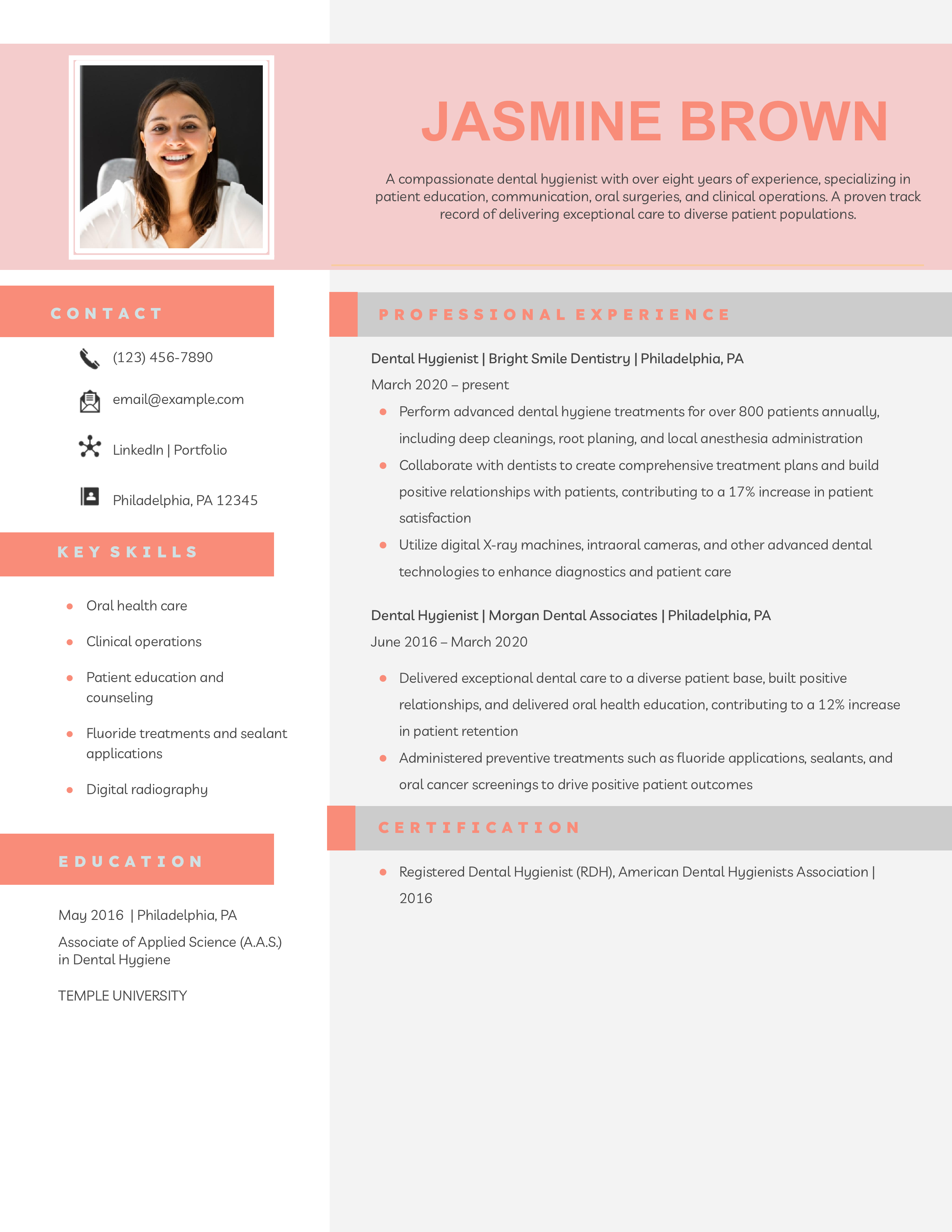 Dental Hygienist Resume Examples and Templates for 2024