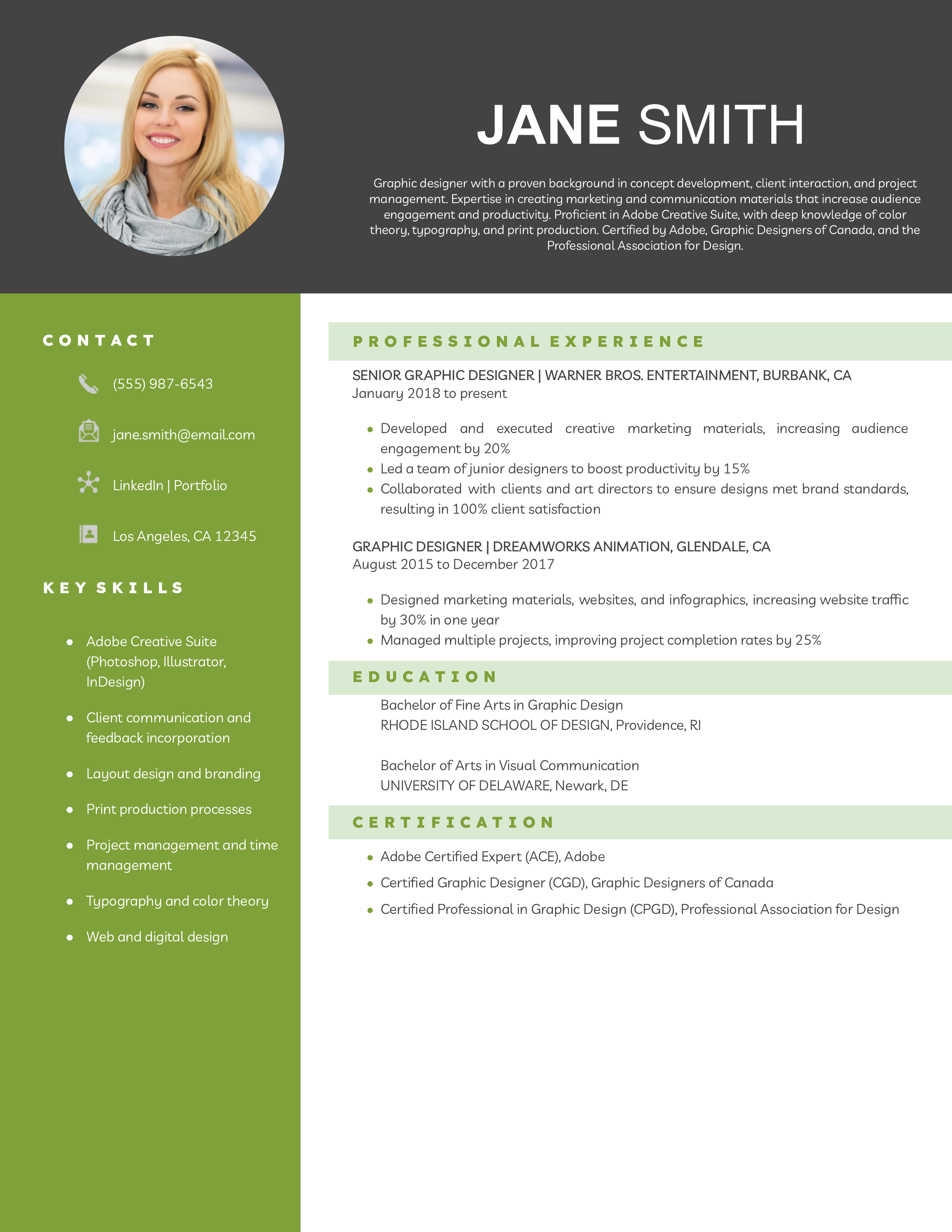 Graphic Design Resume Examples and Templates for [y]