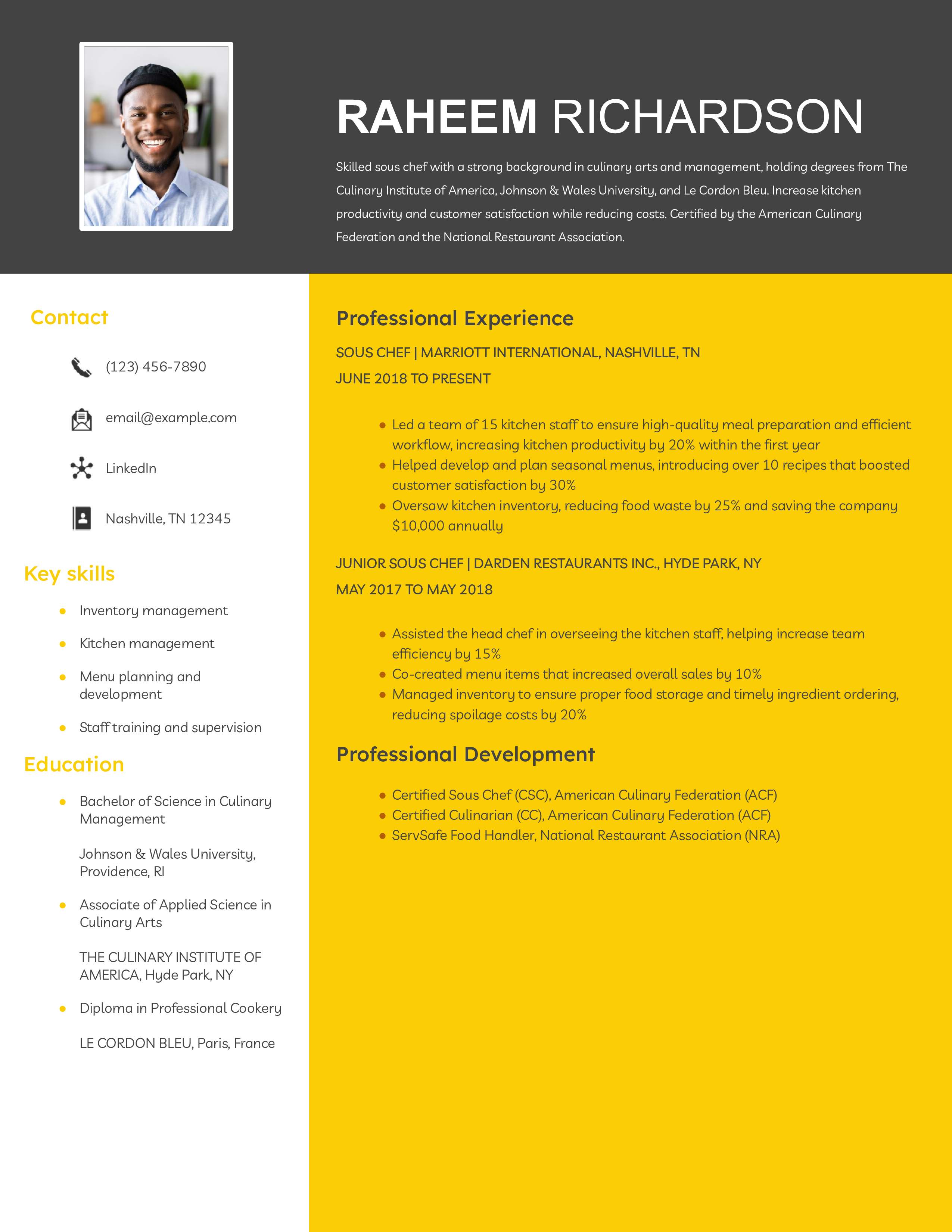 Chef Resume Examples and Templates for 2024