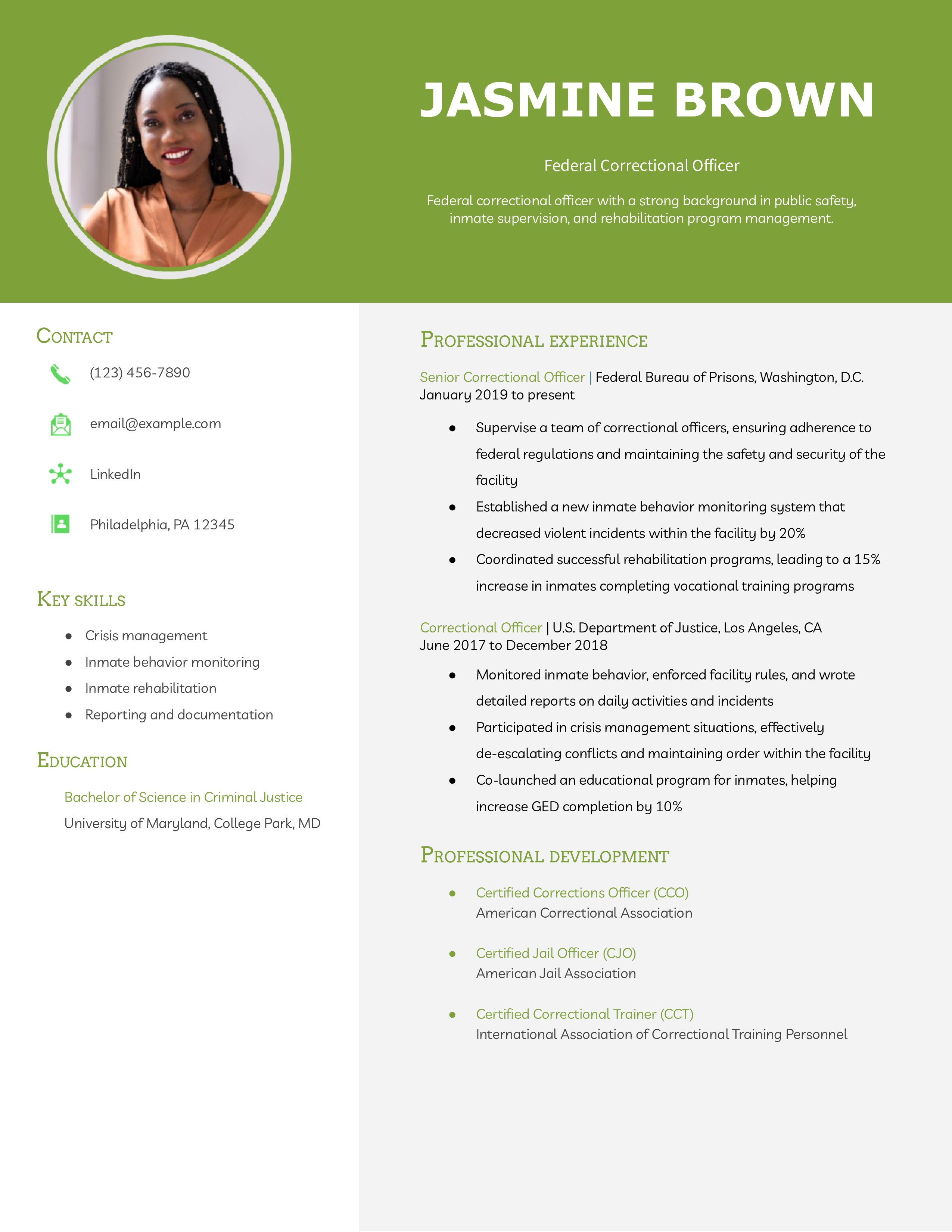 Correctional Officer Resume Examples And Templates For