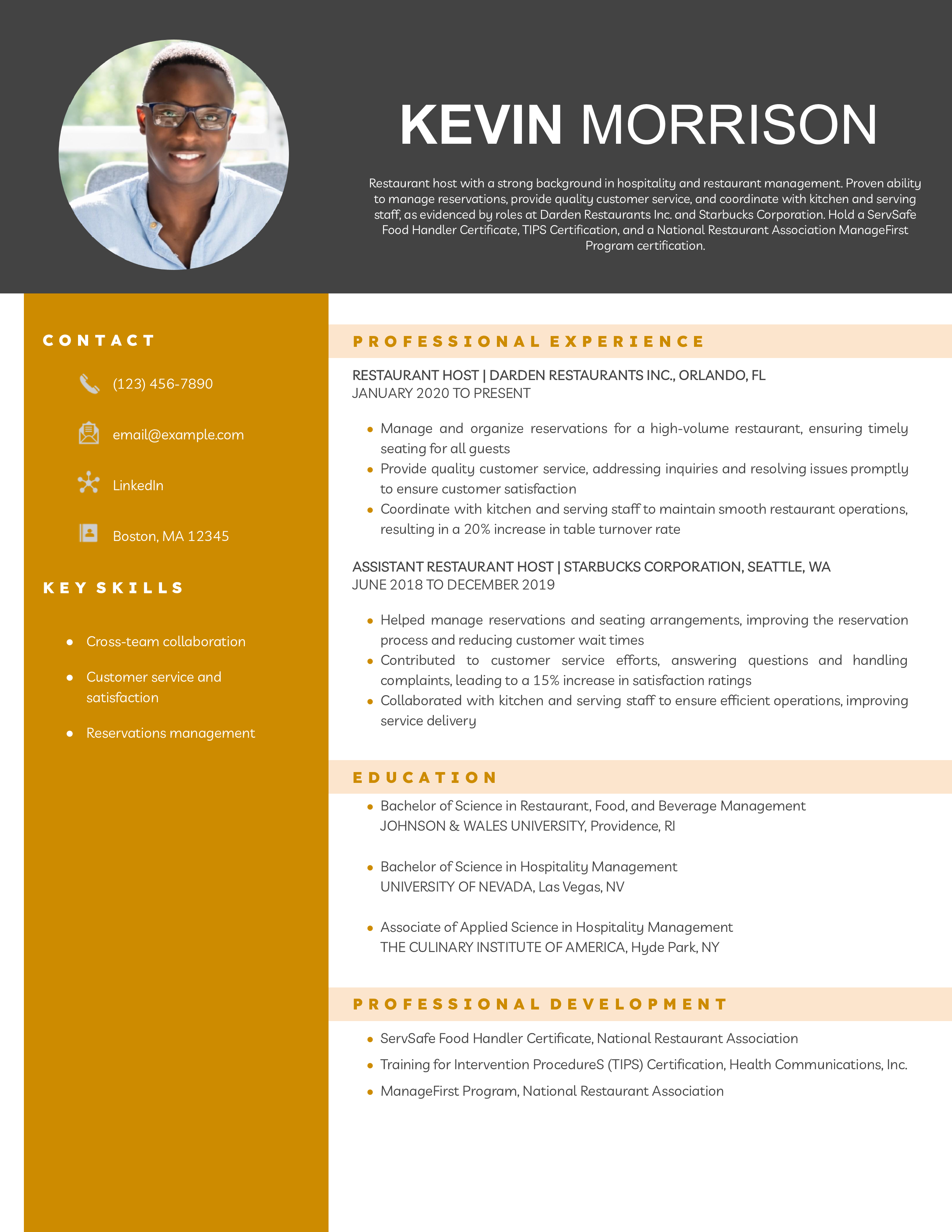 Restaurant Resume Examples and Templates for 2024