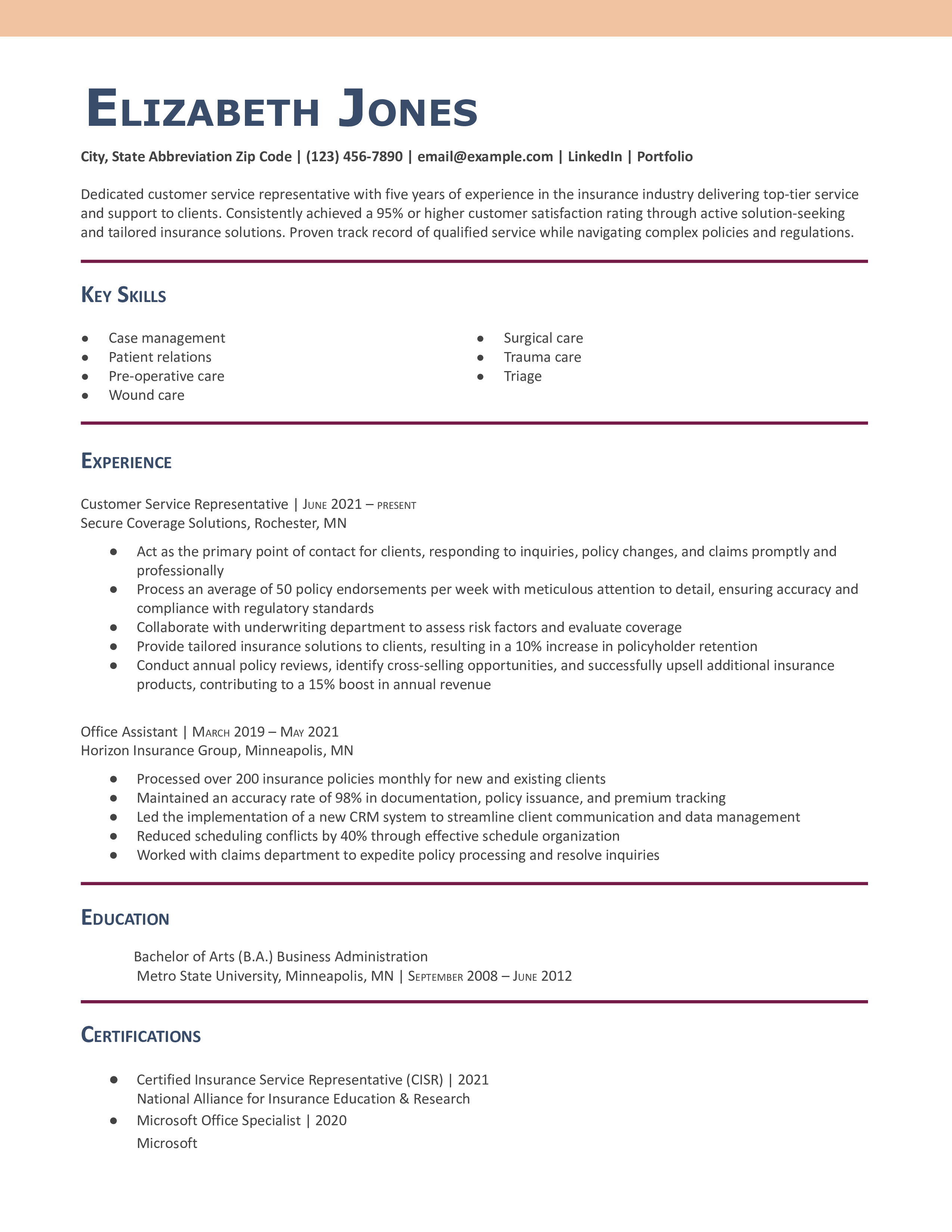 Customer Service Representative