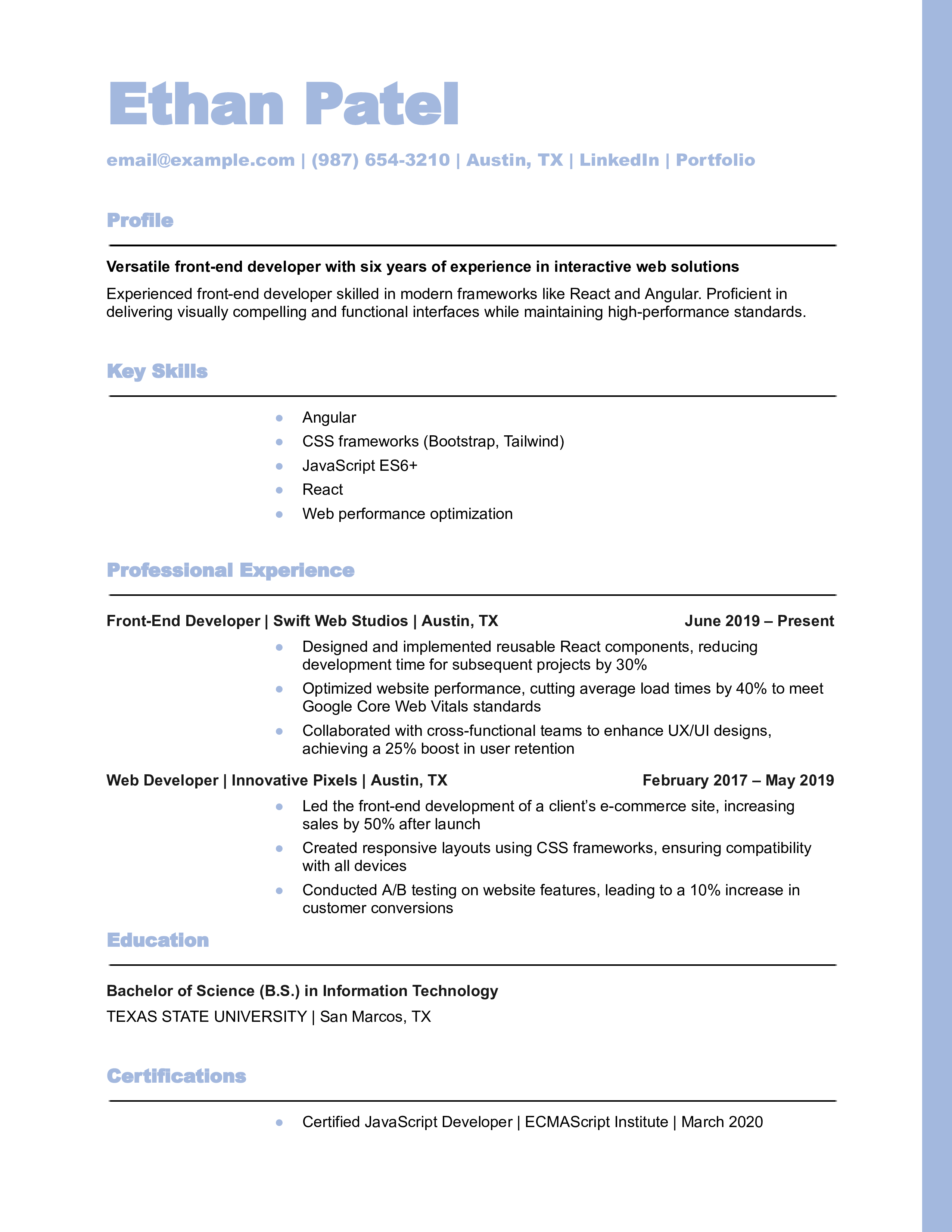 Mid-Career Front-End Developer