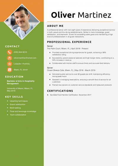 Professional Restaurant Server