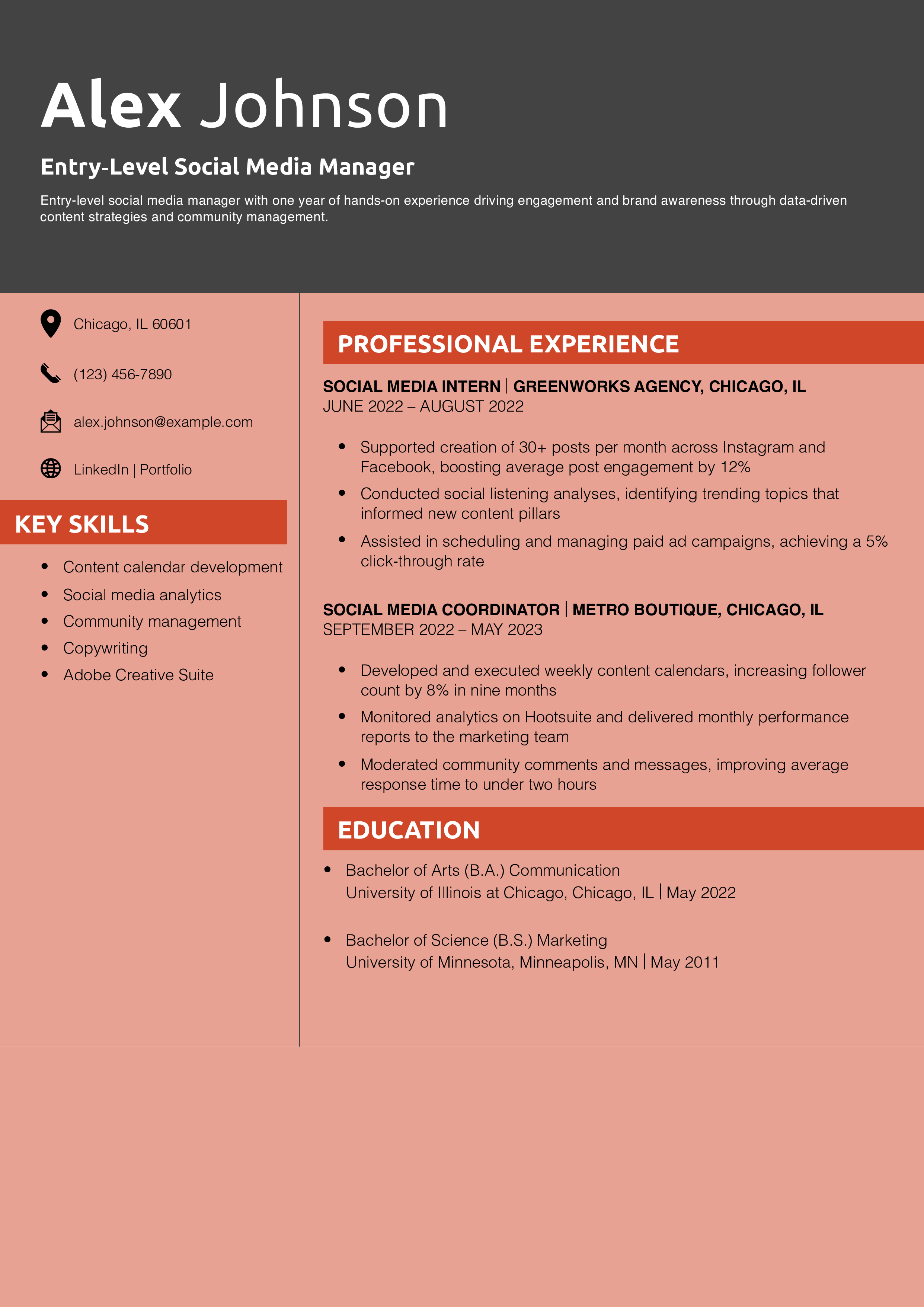 Entry Level Social Media Manager Resume Example_Copy